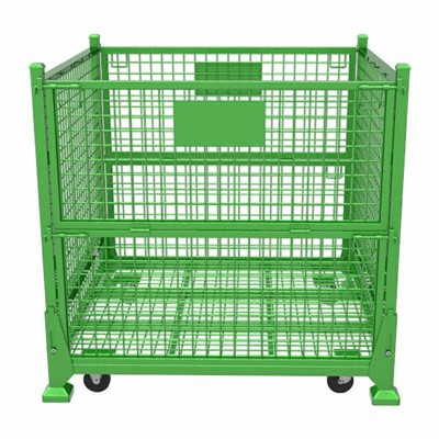 Összecsukható dróttartály görgőkkel